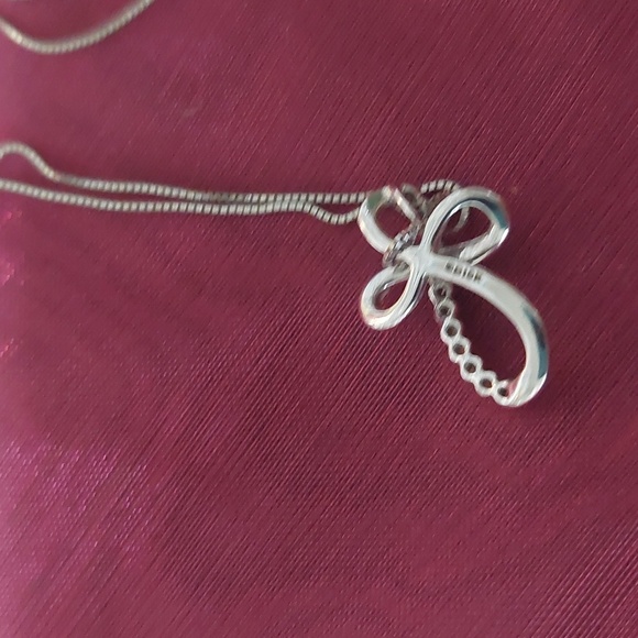 Necklace & 1 Pendants Cross Both 10 KT  Silver The Other Pendent Not Stamped . - Picture 5 of 10